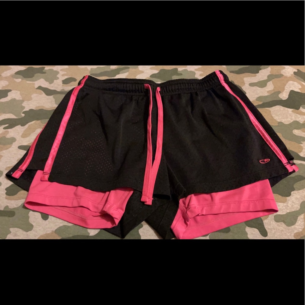 Champion shorts, black and pink, size S